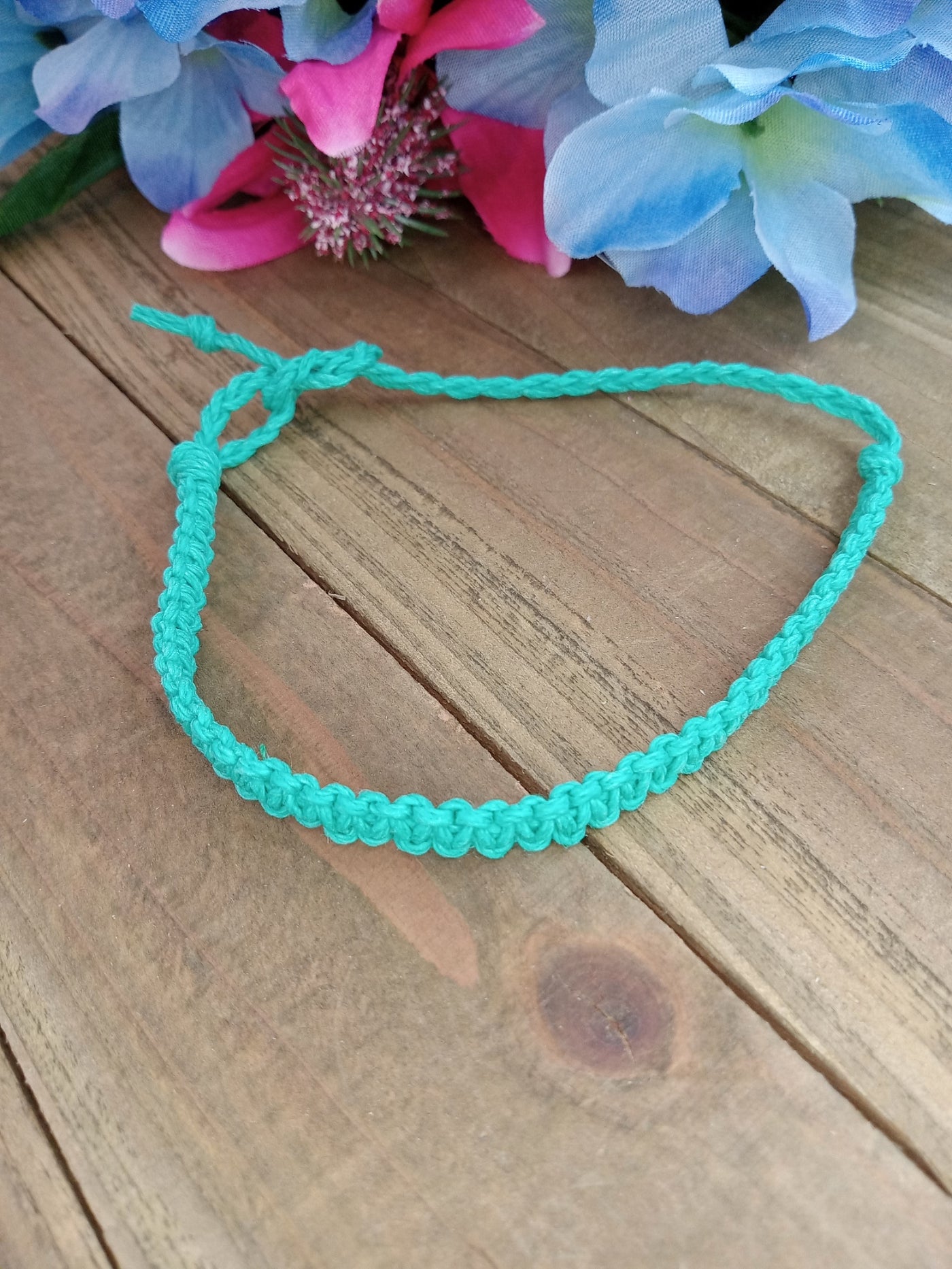 Classic Hemp Bracelet - Surfer Style - Teal