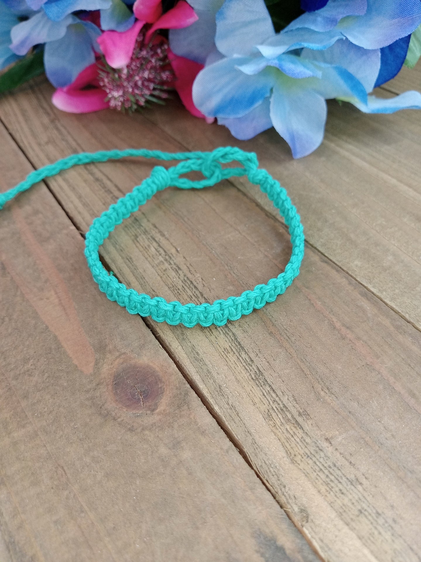 Classic Hemp Bracelet - Surfer Style - Teal