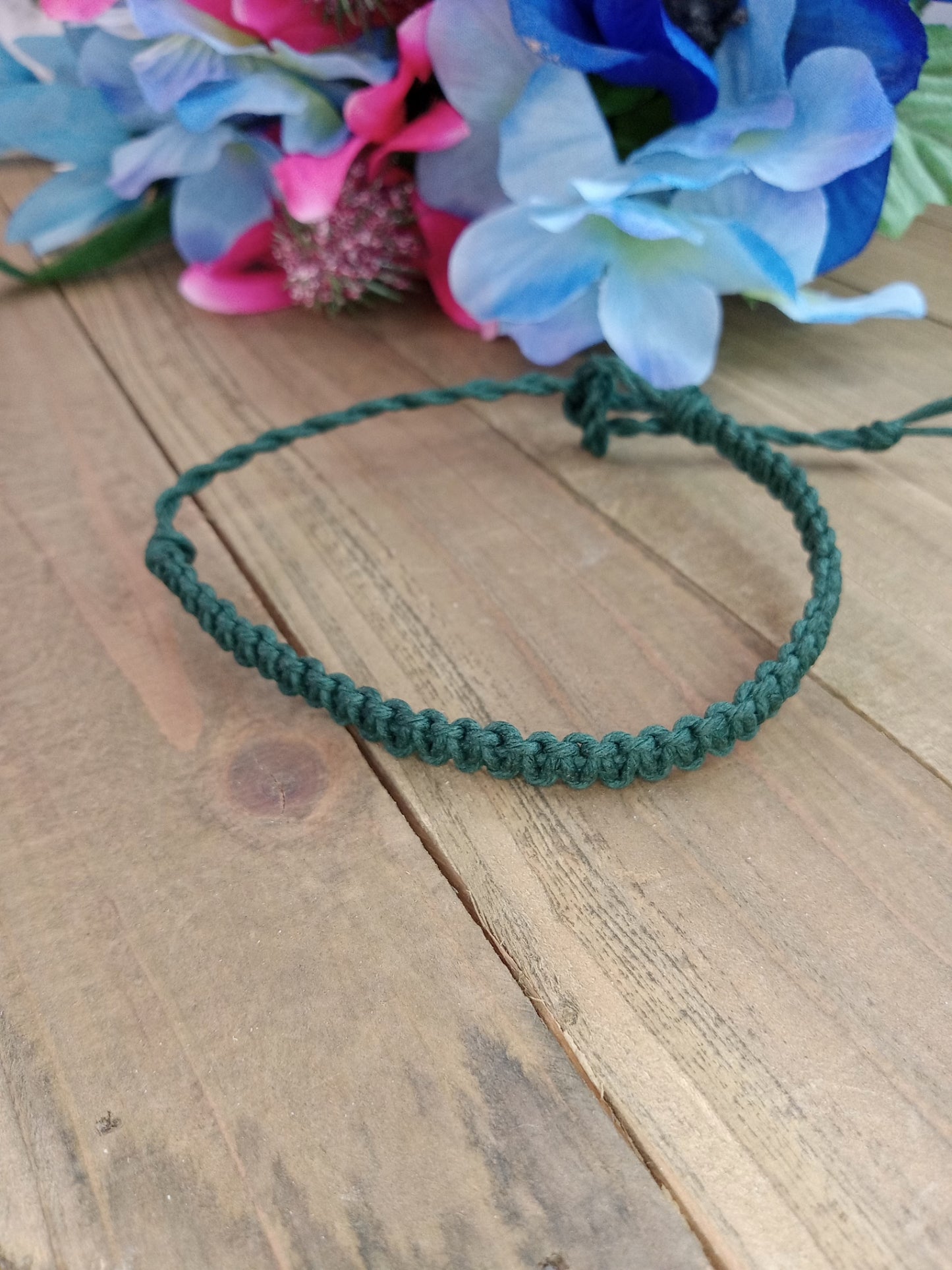 Classic Hemp Bracelet - Surfer Style - Hunter Green