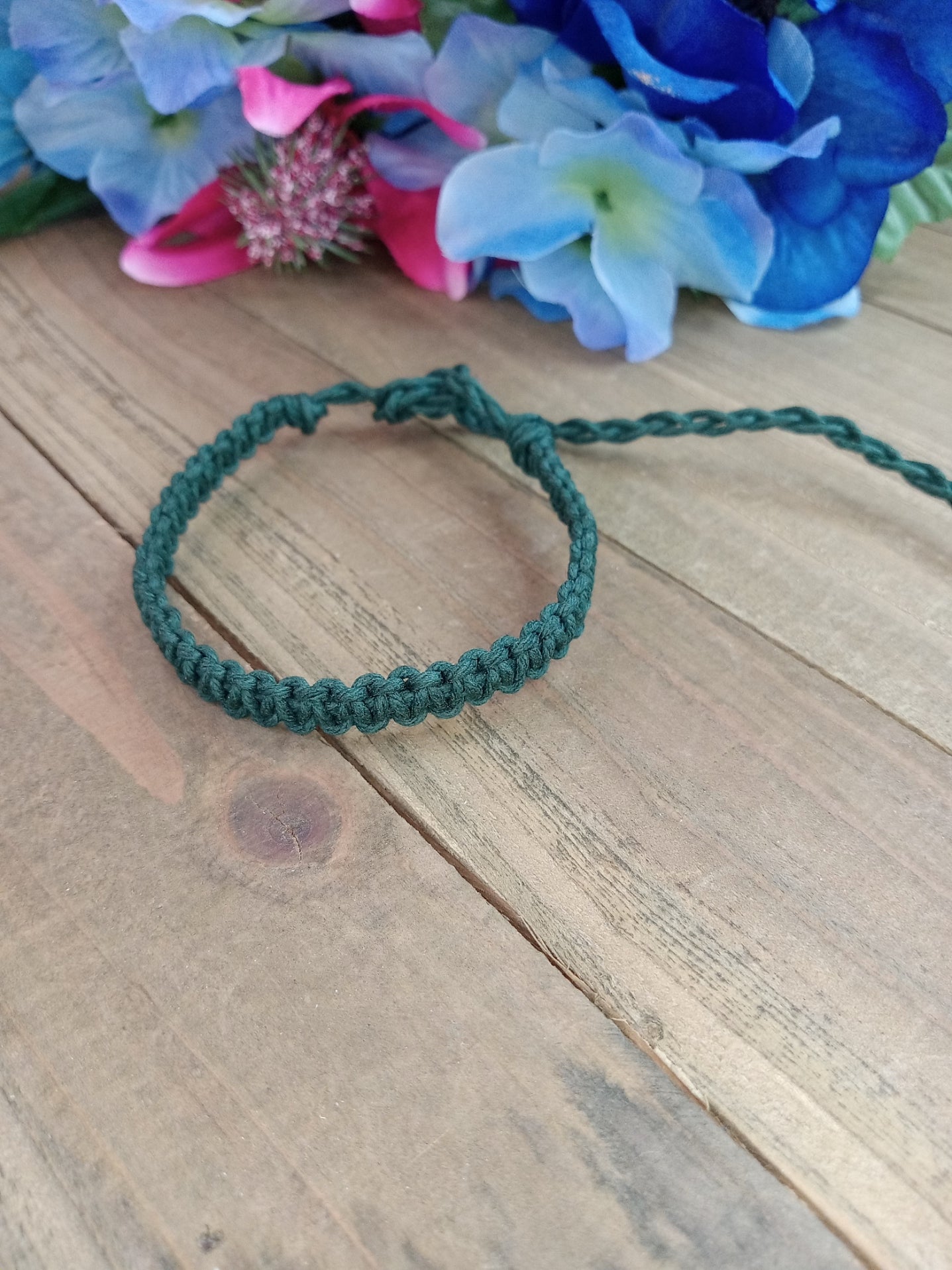 Classic Hemp Bracelet - Surfer Style - Hunter Green