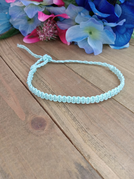 Classic Hemp Bracelet - Surfer Style - Light Blue