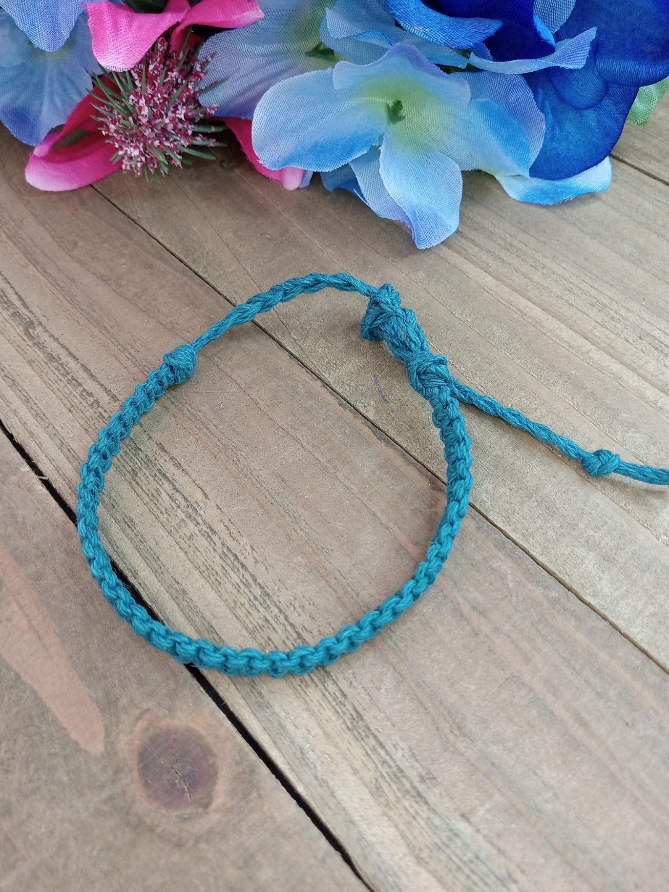 Classic Hemp Bracelet - Surfer Style - Aqua