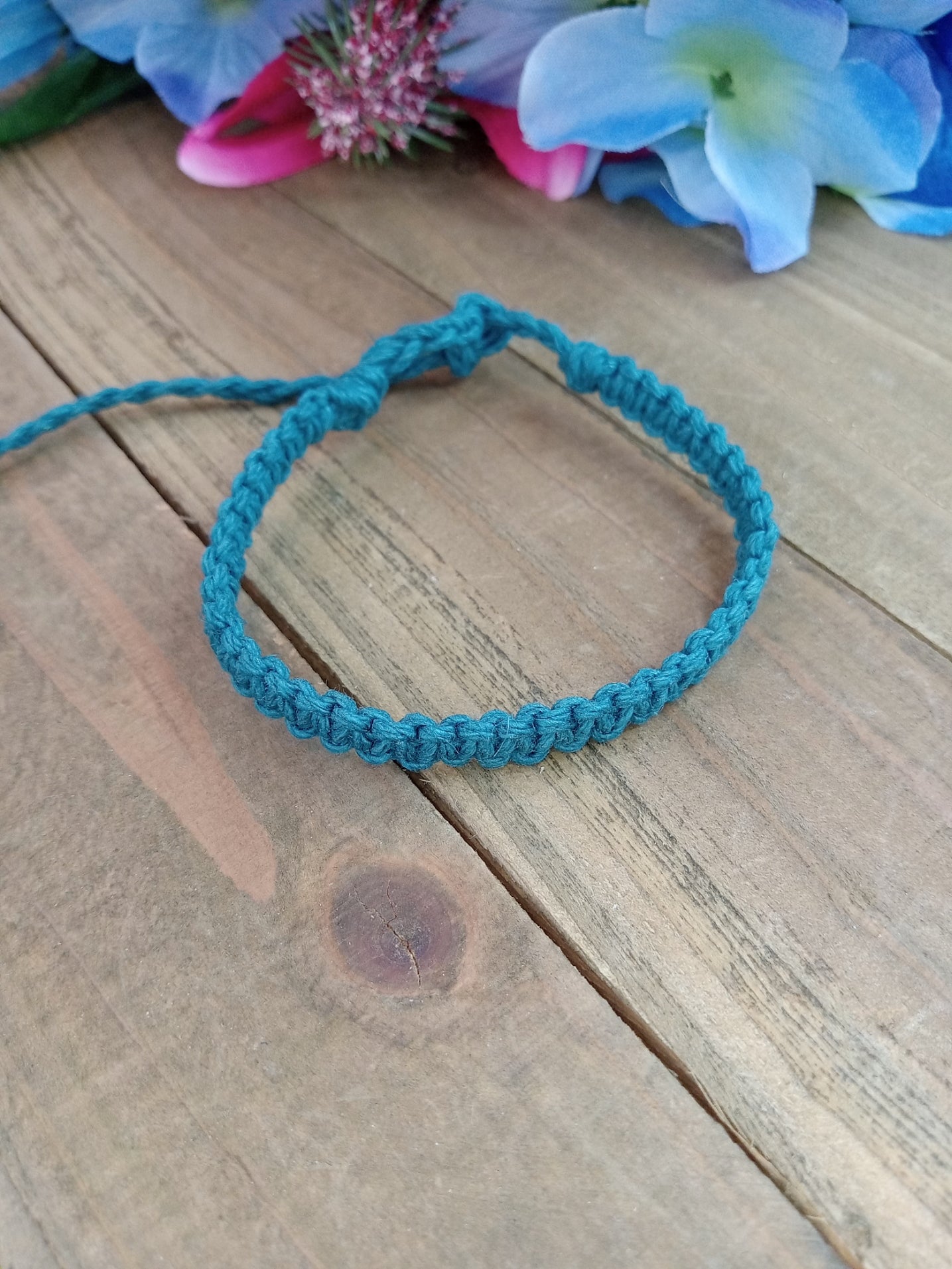 Classic Hemp Bracelet - Surfer Style - Aqua