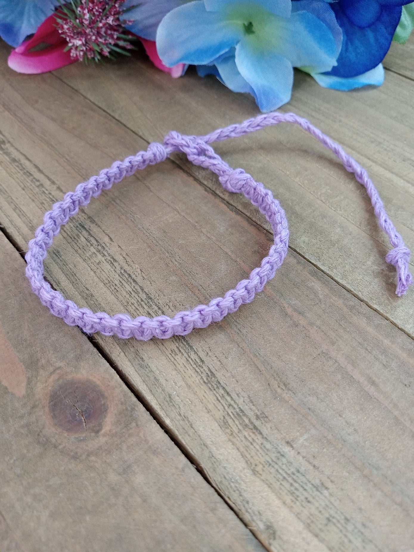 Classic Hemp Bracelet - Surfer Style - Lavender