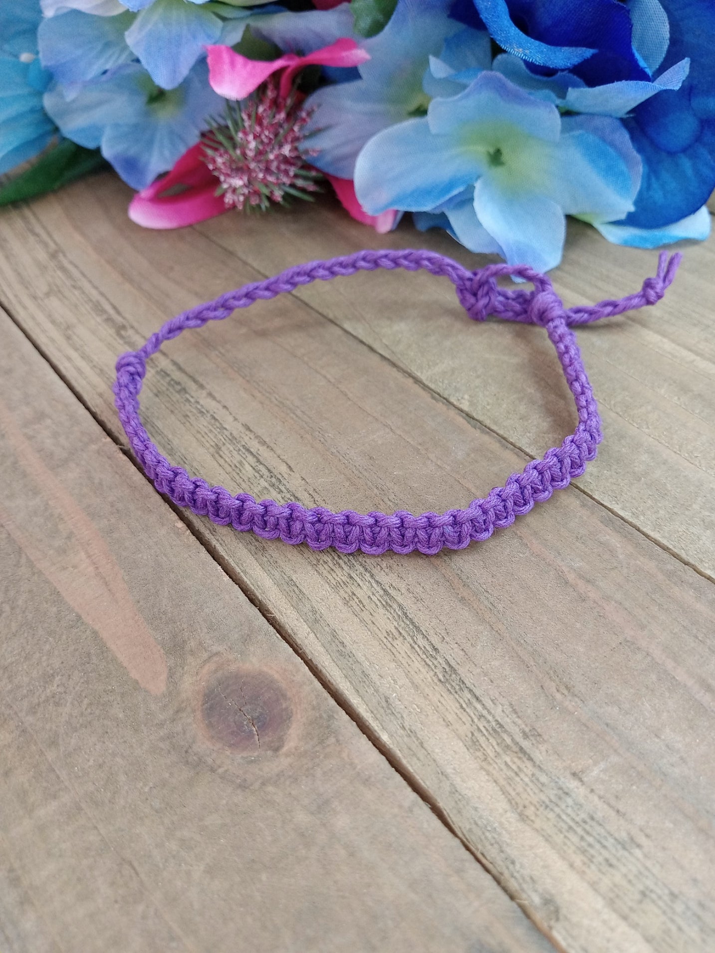 Classic Hemp Bracelet - Surfer Style - Purple