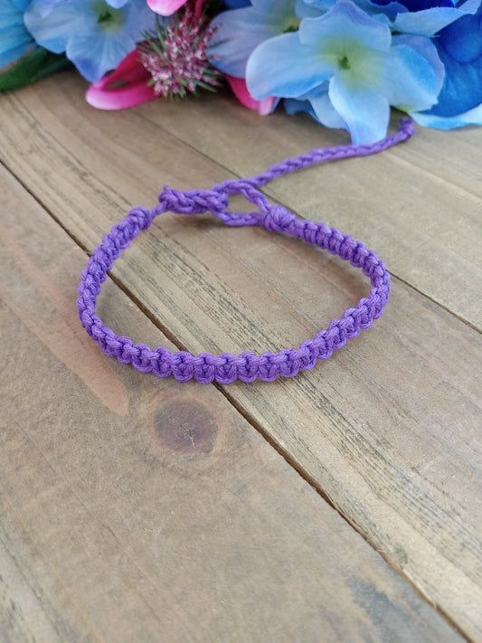 Classic Hemp Bracelet - Surfer Style - Purple