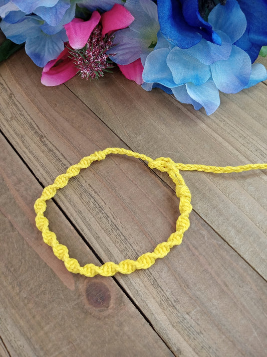 Spiral Hemp Bracelet - Surfer Style - Yellow