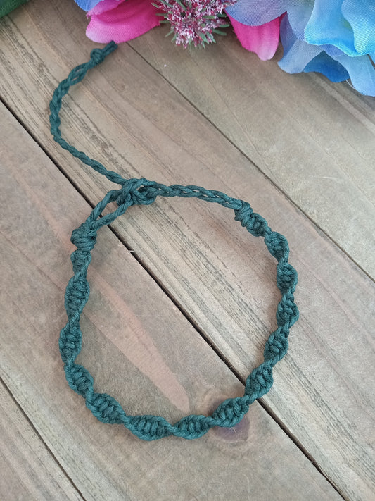 Spiral Hemp Bracelet - Surfer Style - Hunter