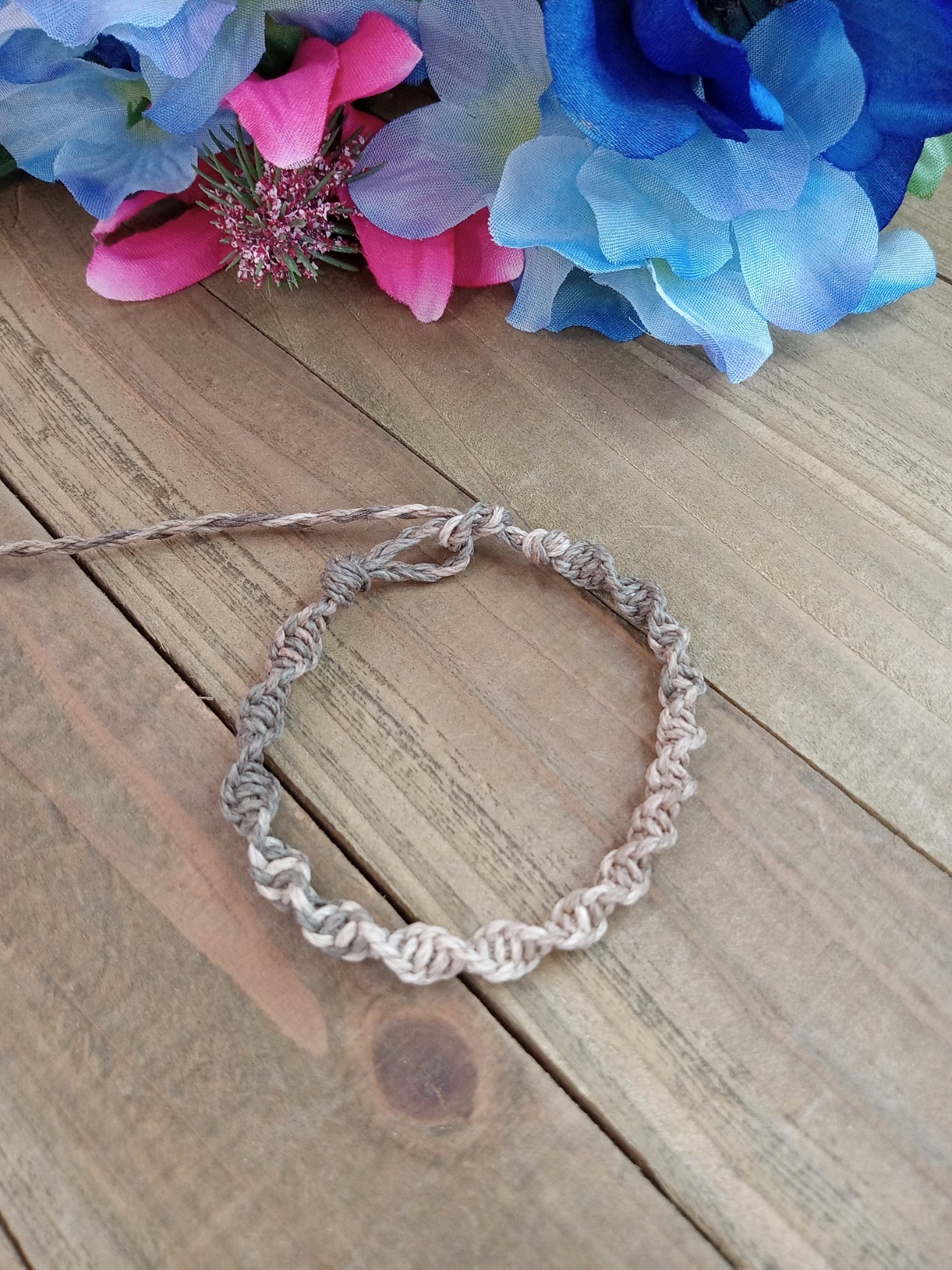 Spiral Hemp Bracelet - Surfer Style - Earthy