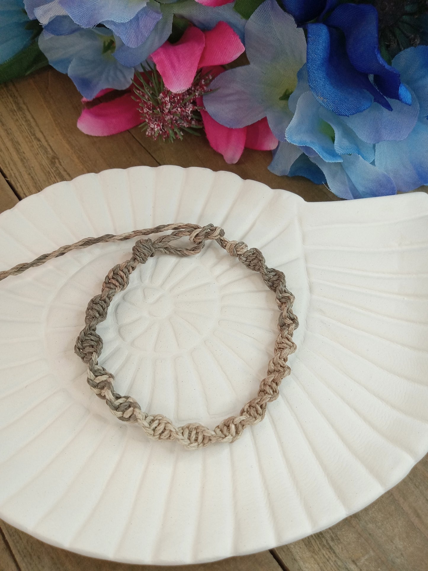 Spiral Hemp Bracelet - Surfer Style - Earthy