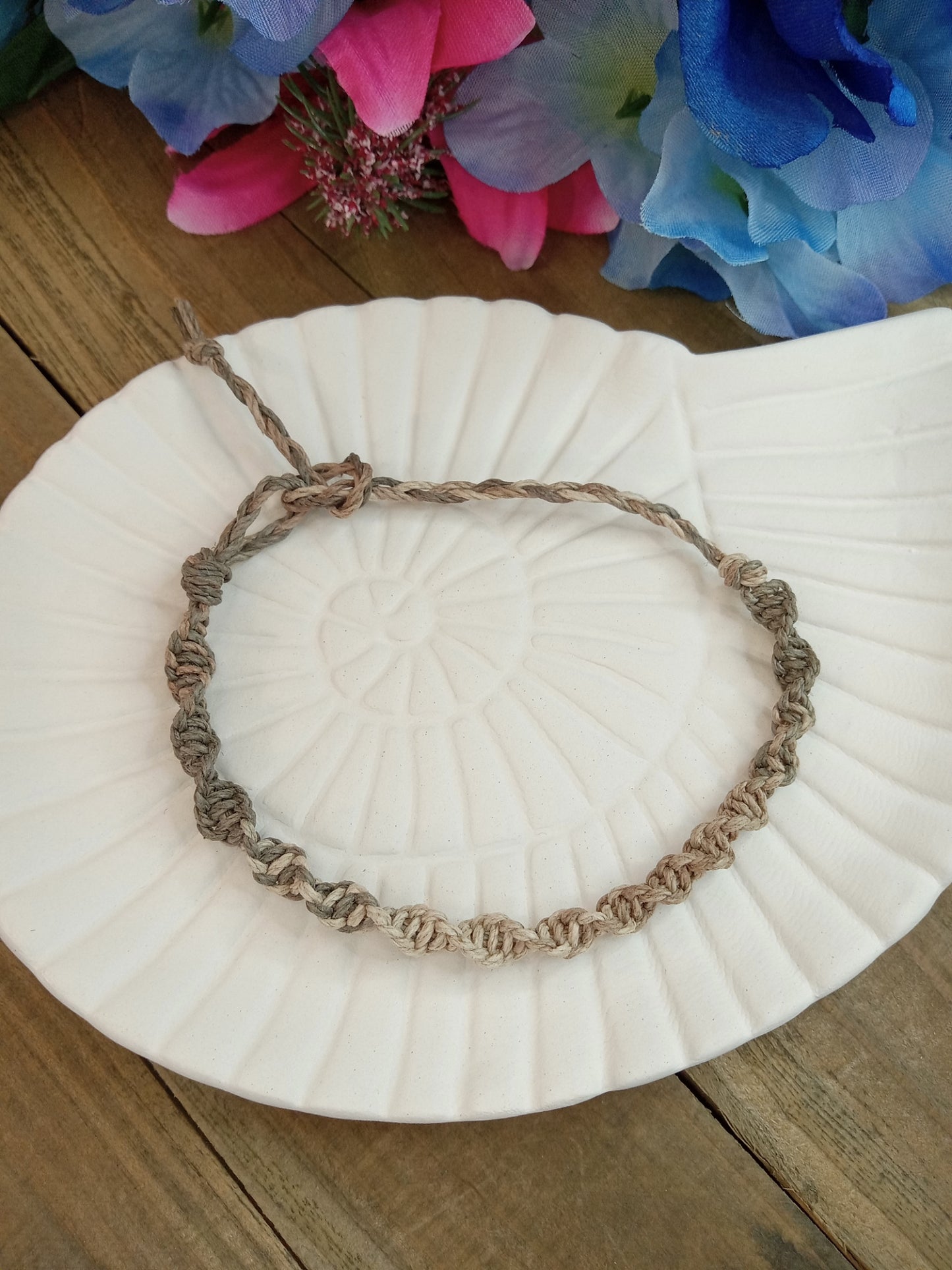 Spiral Hemp Bracelet - Surfer Style - Earthy