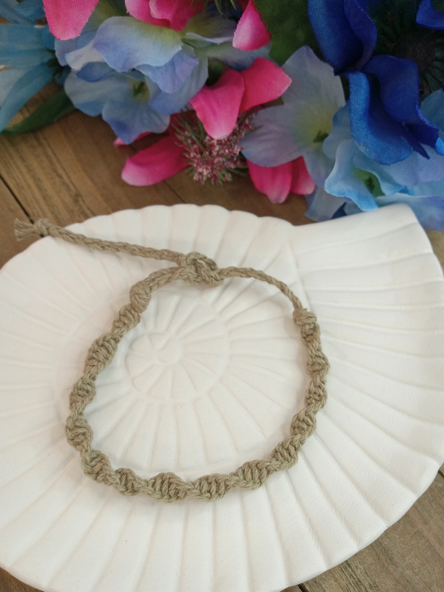 Spiral Hemp Bracelet - Surfer Style - Olive