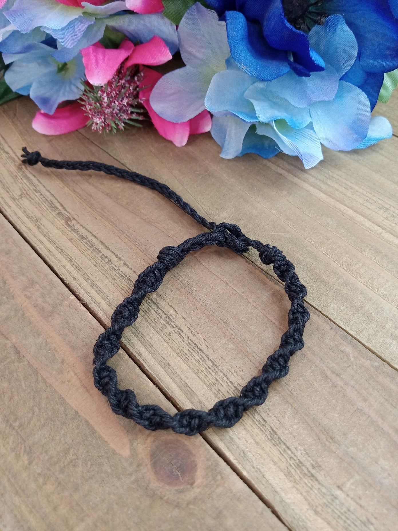 Spiral Hemp Bracelet - Surfer Style - Black