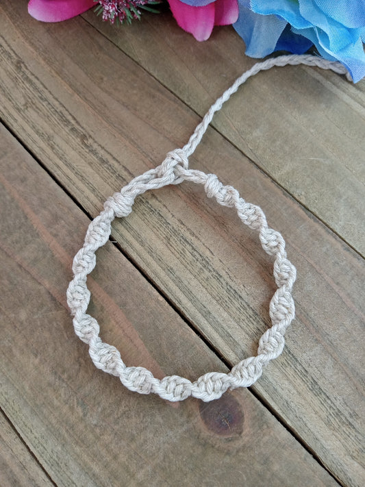 Spiral Hemp Bracelet - Surfer Style - Natual