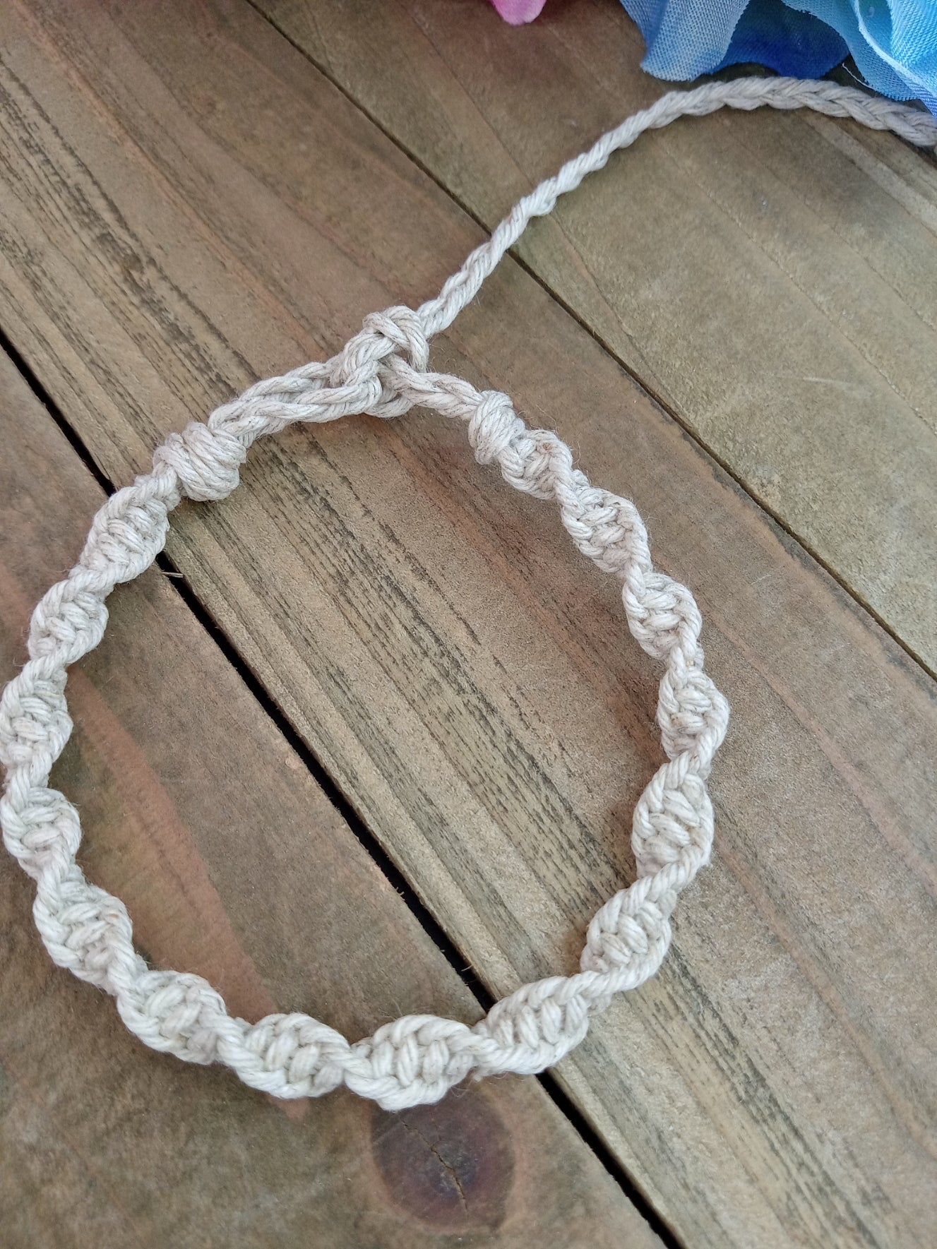 Spiral Hemp Bracelet - Surfer Style - Natual