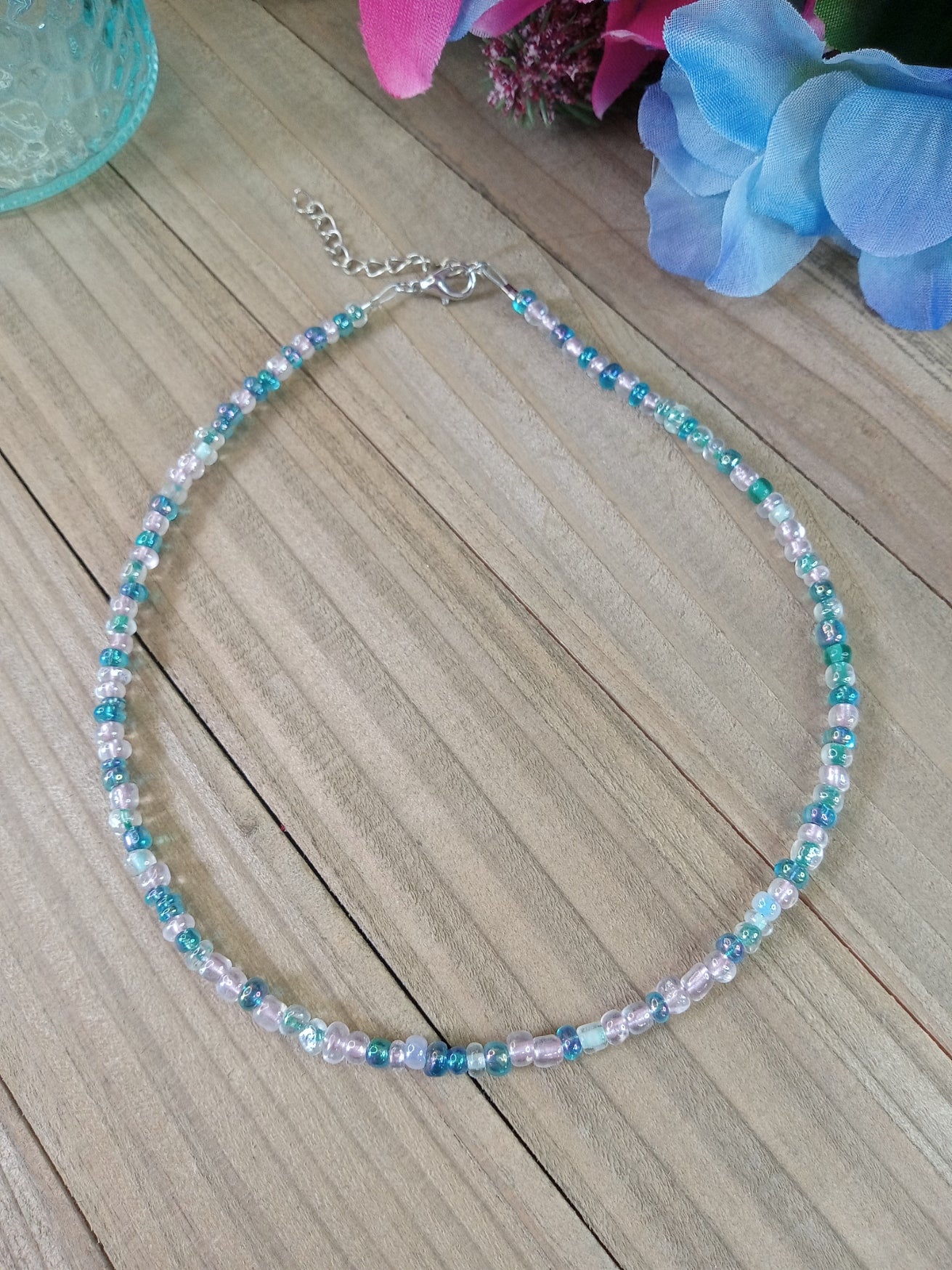 Beaded Choker Necklace - Mermaid