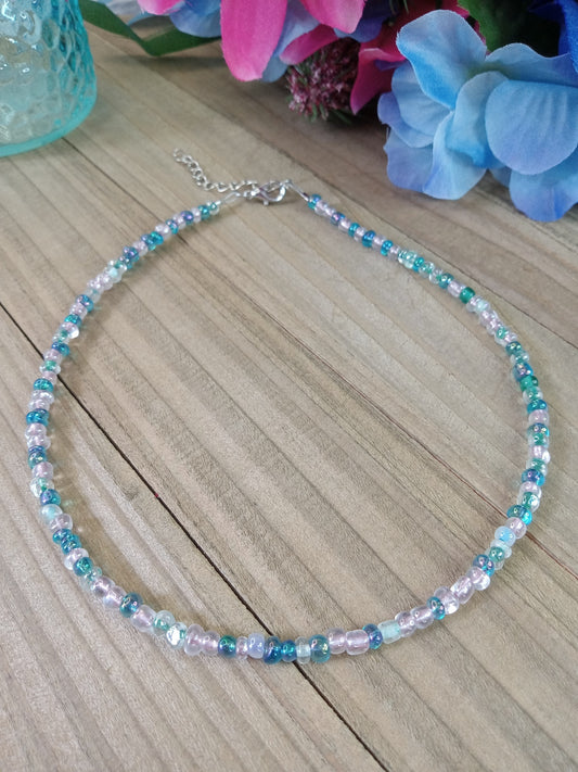 Beaded Choker Necklace - Mermaid