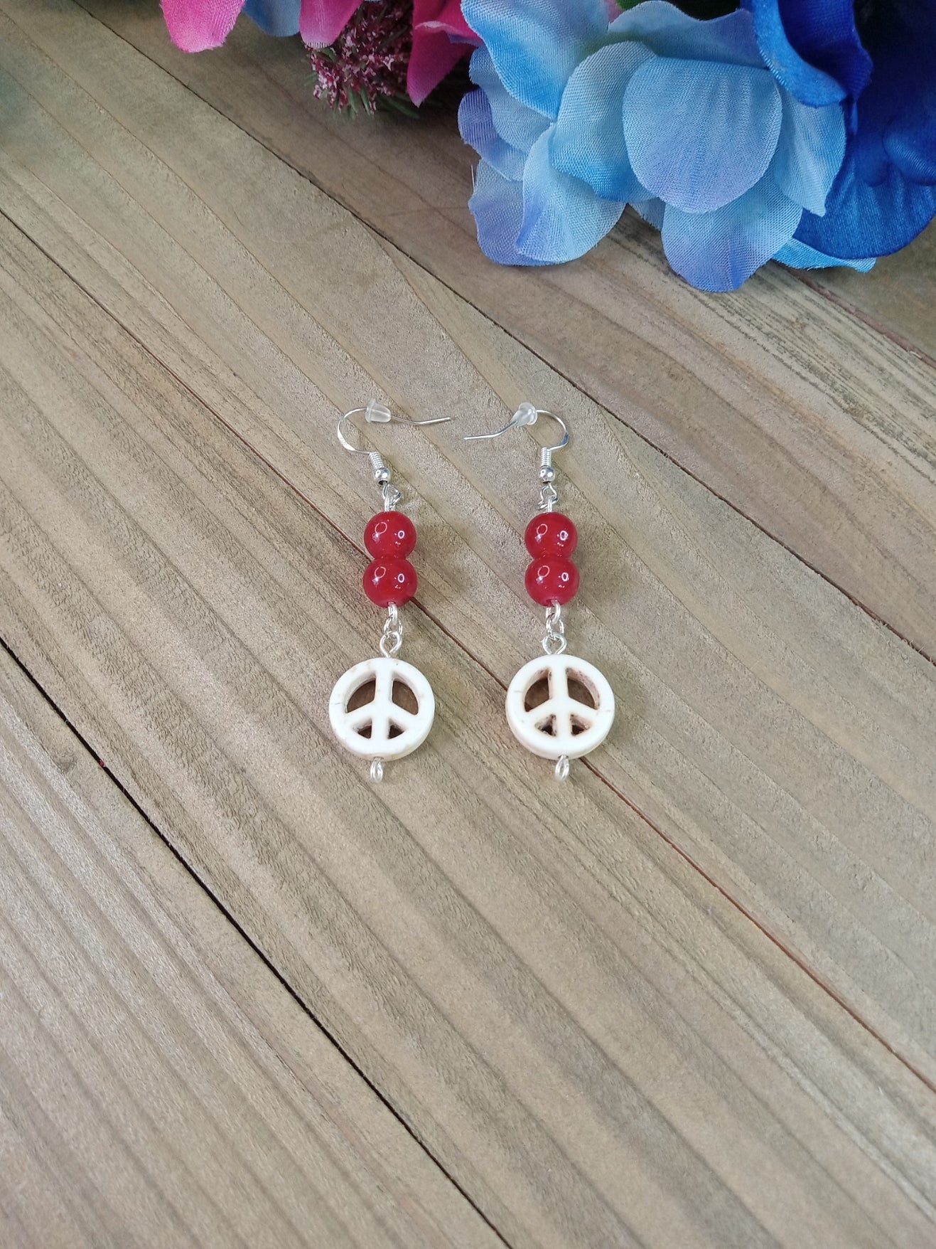 Earrings - White Peace