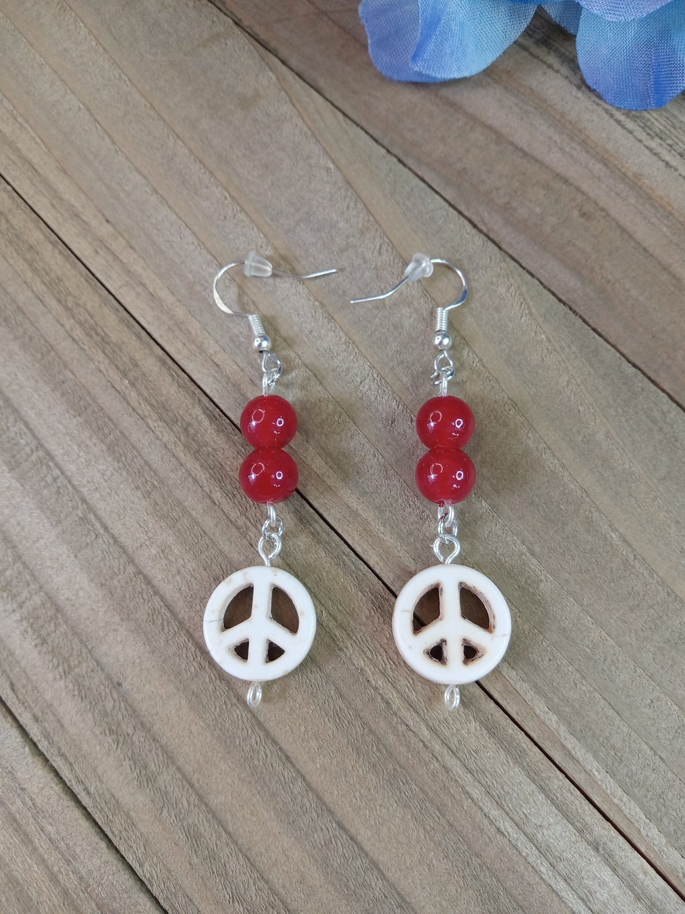 Earrings - White Peace