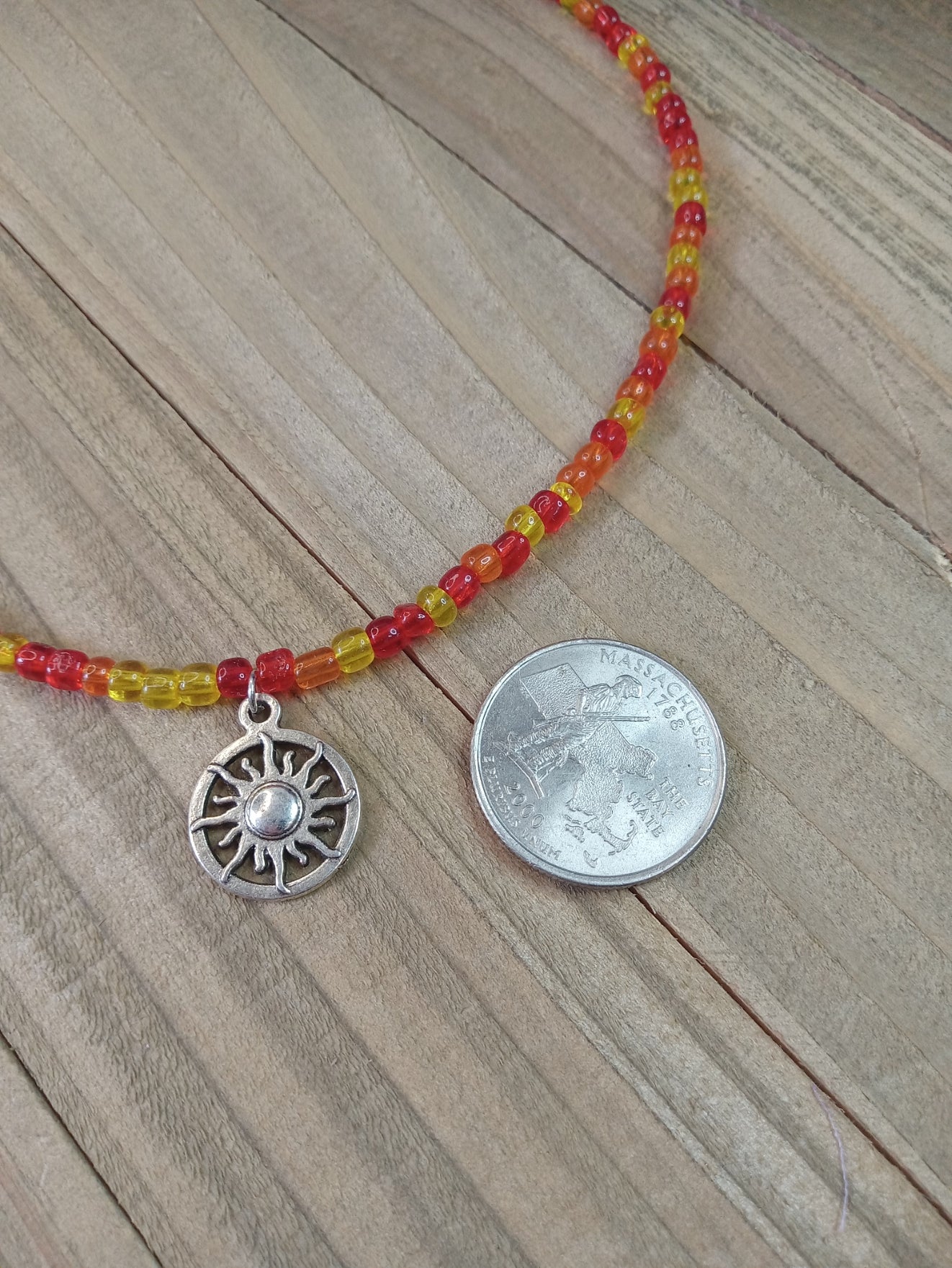 Beaded Choker Necklace - Mini Sunburst